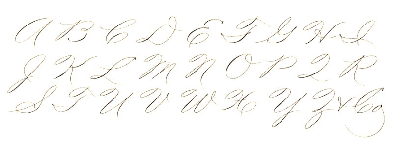 Calligraphy Alphabet 3. Free illustration for personal and commercial use.