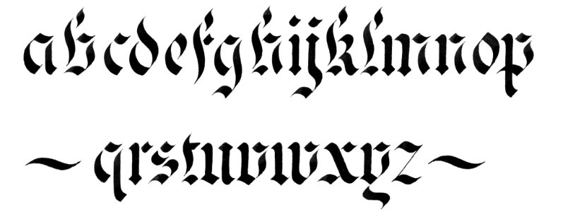Gothic alphabet font