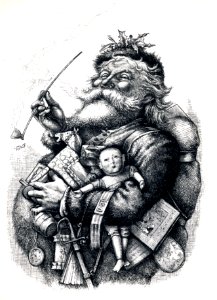 Thomas Nast Christmas Drawing 2. Free illustration for personal and commercial use.