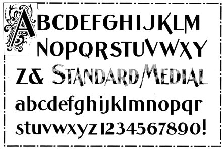 Standard Medial Font. Free illustration for personal and commercial use.