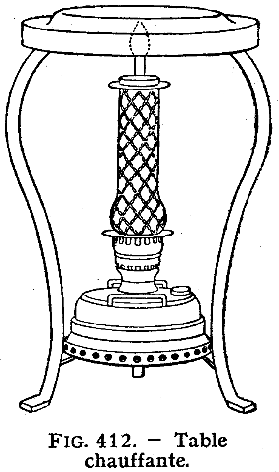 table chauffante