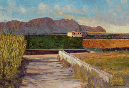 La Sierra de Segària - oil painting on good Dutch quality …. Free illustration for personal and commercial use.