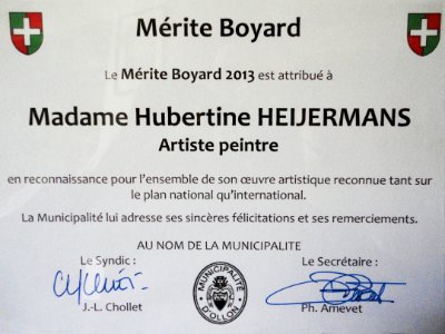 Le Mérite Boyard 2013 à Hubertine Heijermans artiste-pei…. Free illustration for personal and commercial use.