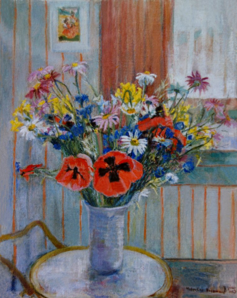 A vase with flowers - oil painting on Dutch canvas 15x20cm…