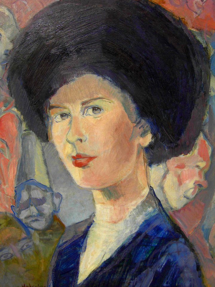 Hubertine, a self portrait - oil painting on panel 40x50cm…