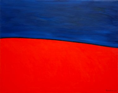 Abstract composition in red and blue - oil painting on can…