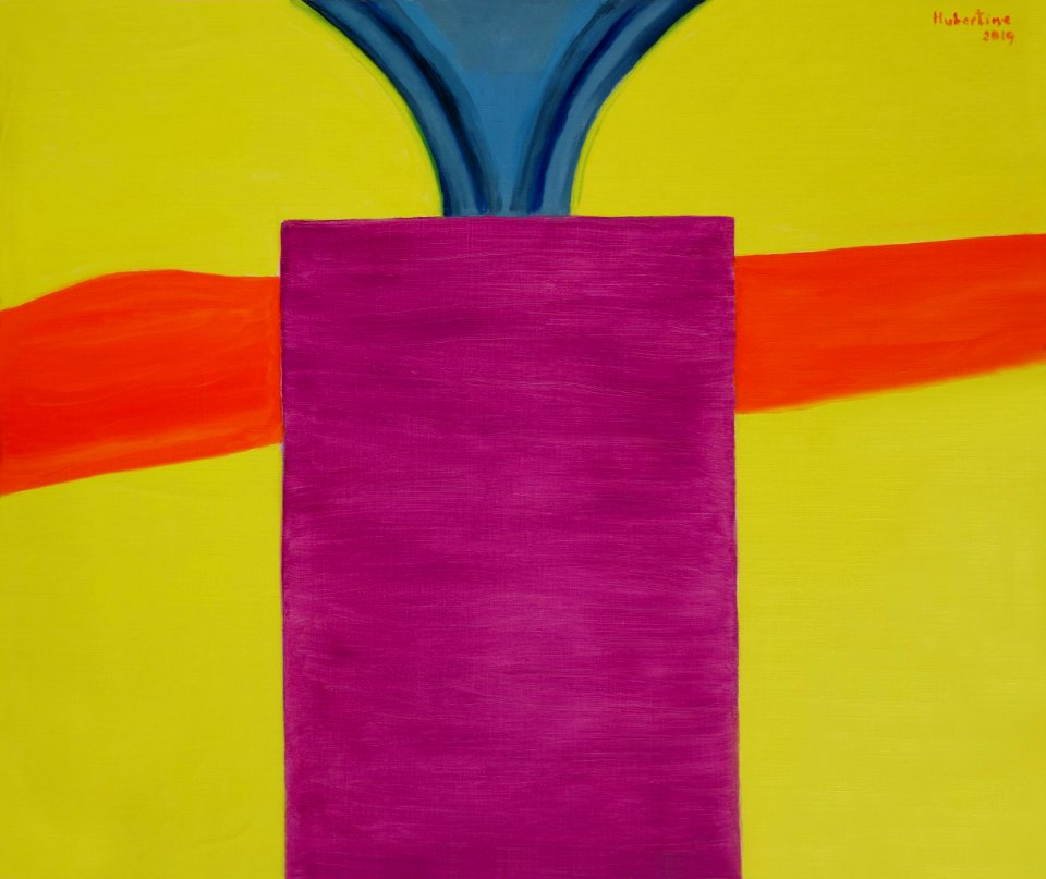 Abstract human figure - oil painting on Flemish linen 79x9…
