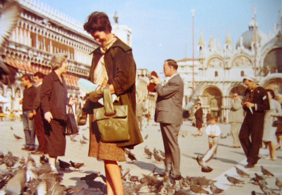 Hubertine on honeymoon in Venice, november 1958