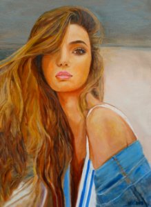 Young model - oil painting on canvas 49x72cm 2018