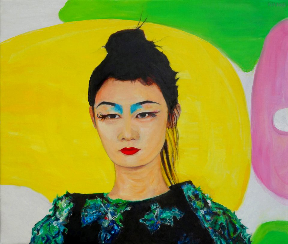Japonese fashion model - oil painting on canvas 60x71cm 20…