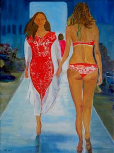 Miami Beach 2 - oil painting on Flemish canvas 53x73cm 201…. Free illustration for personal and commercial use.