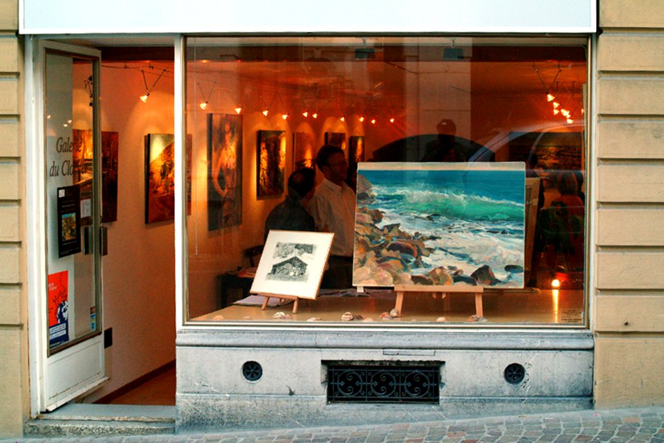 Hubertine exhibits in this Gallery near Geneva in 2006.. Free illustration for personal and commercial use.