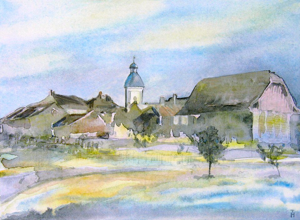 View on Ollon - watercolour 27x37cm 2000