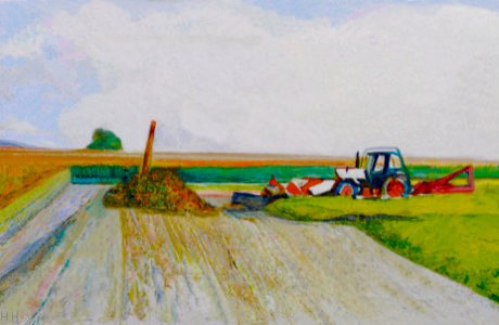 Harvest of sugar beets near Ollon in Vaud, CH - watercolou…. Free illustration for personal and commercial use.