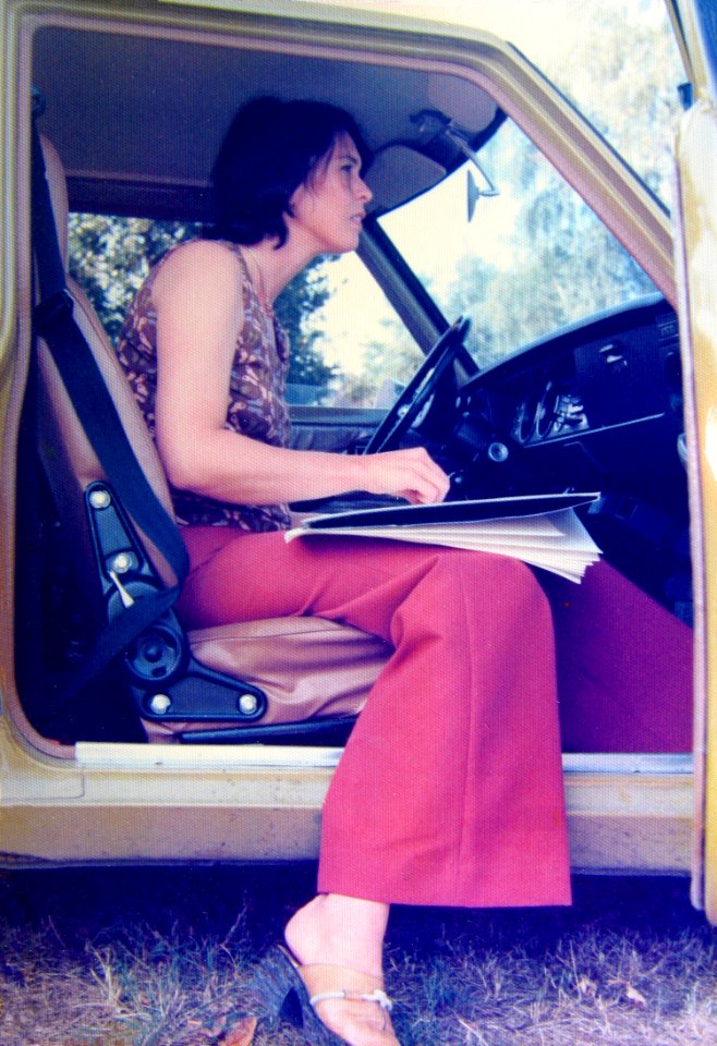 Hubertine Heijermans sits drawing in her car in the Provin…