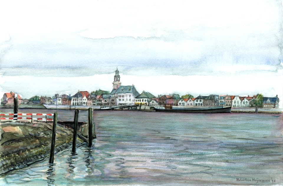 Lekkerkerk a_d Ijssel - watercolour 30x40cm 1992