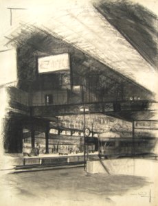 Central Station - charcoal drawing 65x70cm 1957 (Entry exa…