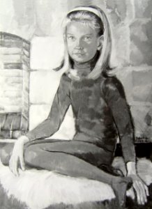 Portrait of a little girl - oil painting 50x60cm 1963