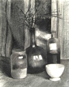 Stillife - charcoal drawing for admission at the Royal Aca…. Free illustration for personal and commercial use.