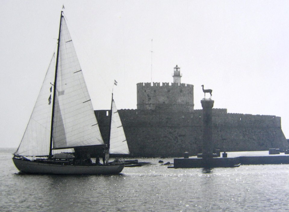 Leaving Mandraki harbor of Rhodos in the year 1963