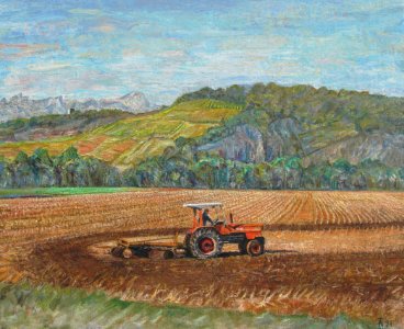 Farmer at work - oil painting on Flemish canvas 60x73cm 19…. Free illustration for personal and commercial use.