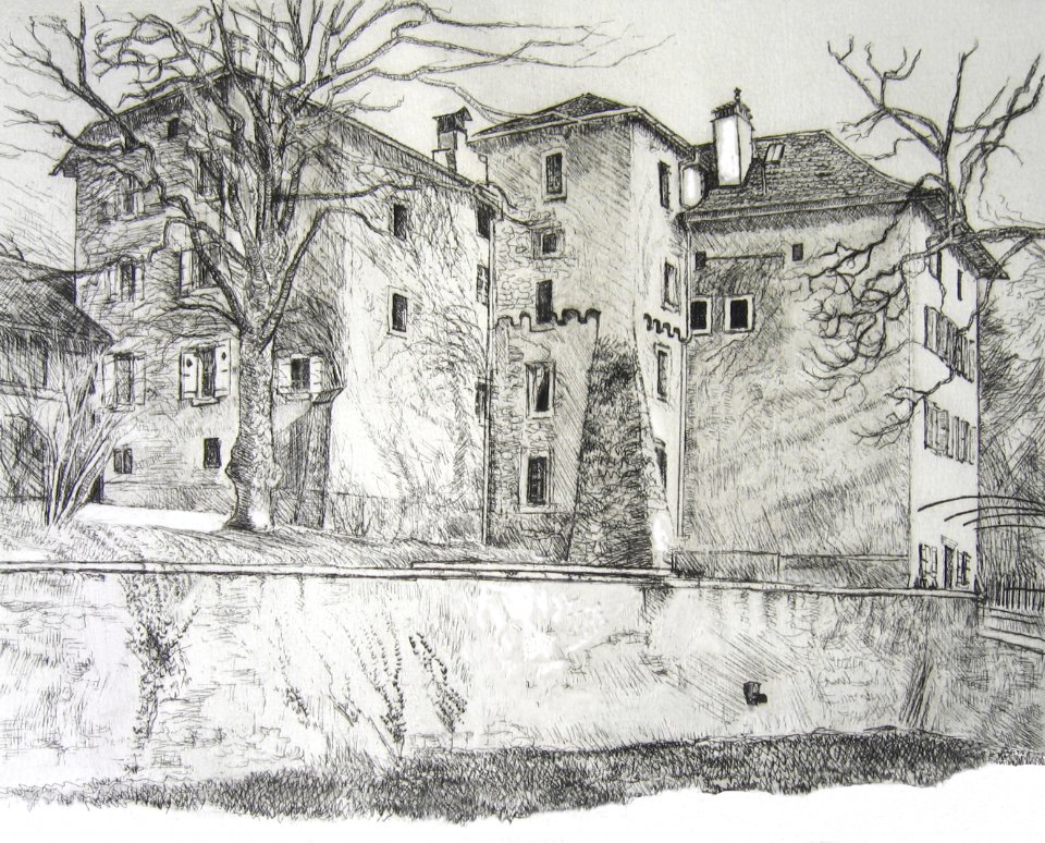 Abbey of Salaz - etching 25x32cm 1986