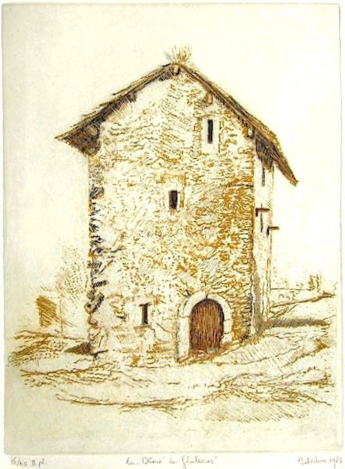 Dime house at Glutières 2 - etching 32x44cm 1983