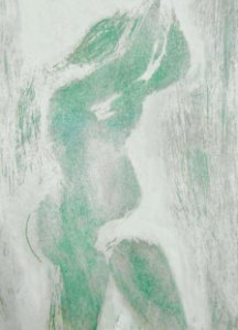 Woman taking a shower - etching with sugar technics on a c…. Free illustration for personal and commercial use.