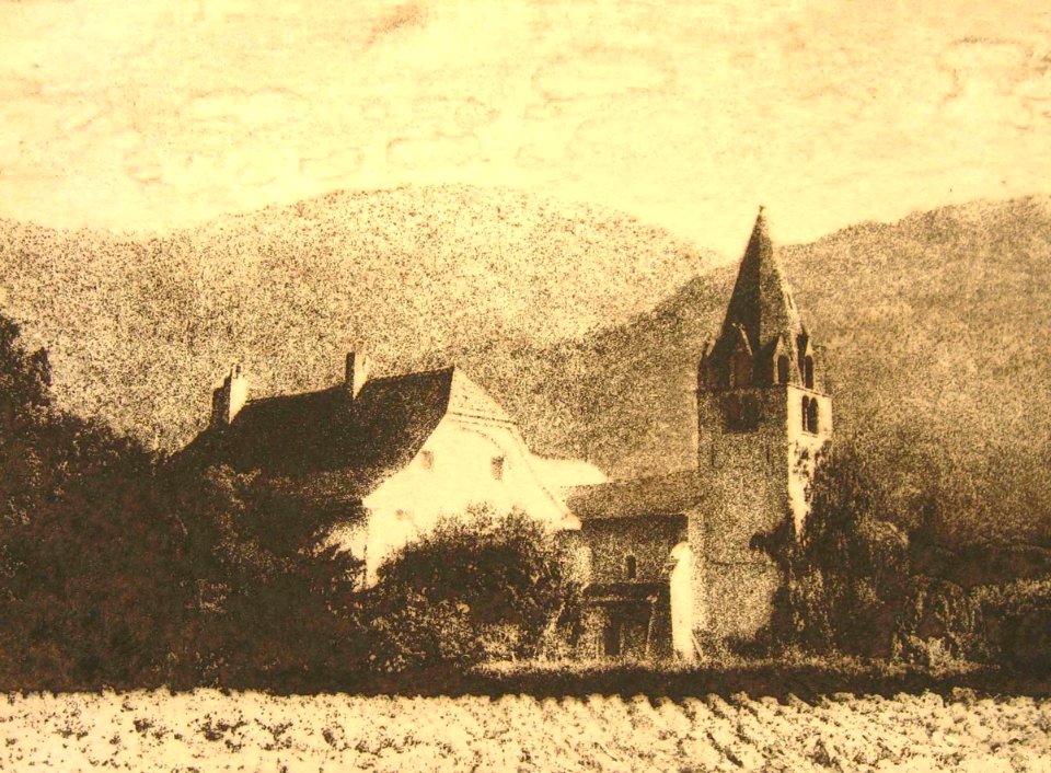 Refectory and church - dust grain photo-etching 15x22cm 19…