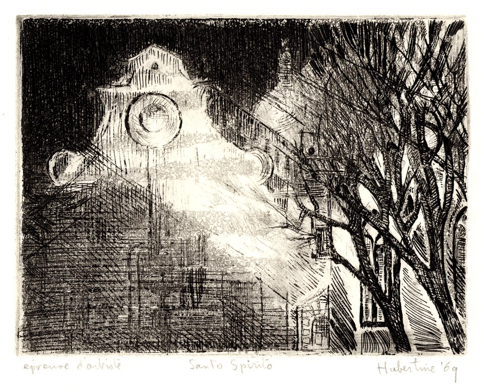 Santo Spirito Basilica - etching with aquatint 15x20cm 196…