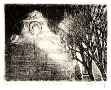Santo Spirito Basilica - etching with aquatint 15x20cm 196…. Free illustration for personal and commercial use.