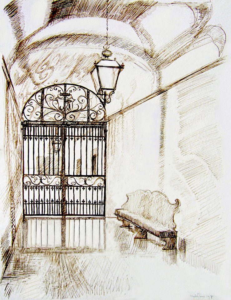 Palazzo Sannini, Via Santo Spirito 6 - pen&ink drawing 30x…