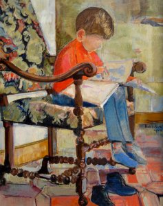 Little boy - oil painting on canvas 50x65cm 1964
