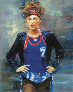 Jean-Paul Gaultier - oil painting on Dutch canvas 87x110cm…. Free illustration for personal and commercial use.