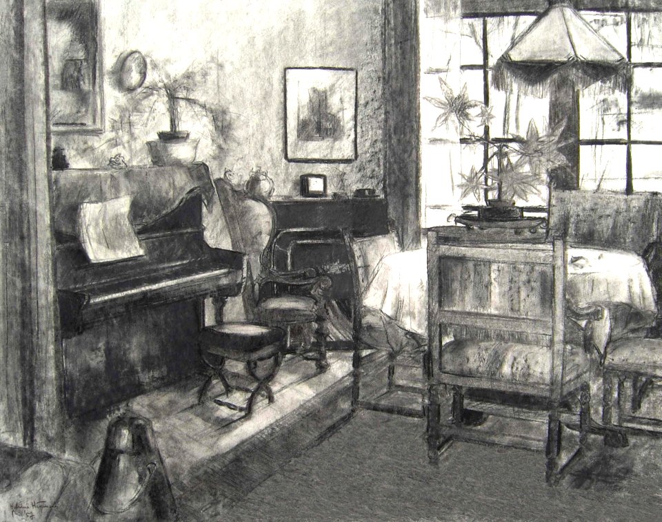 Amsterdam - charcoal drawing 55x69cm 1957