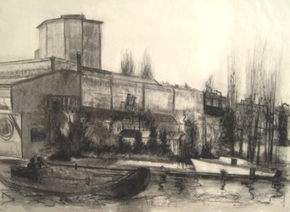 Apollo hall in Amsterdam - early drawing in charcoal 59x73…. Free illustration for personal and commercial use.