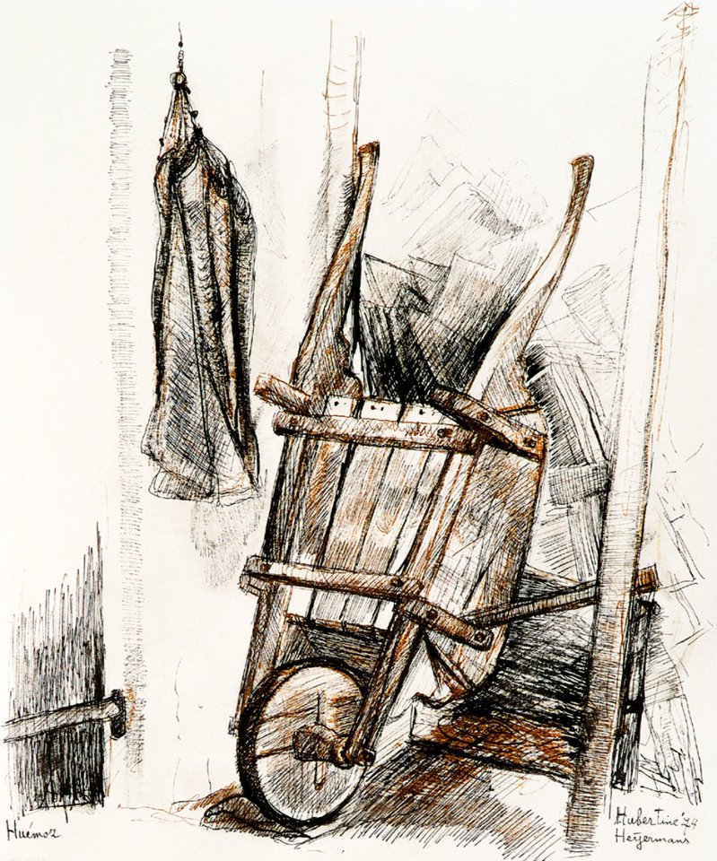 Huémoz in Canton Vaud, Switzerland - pen and ink 30x40cm 1…