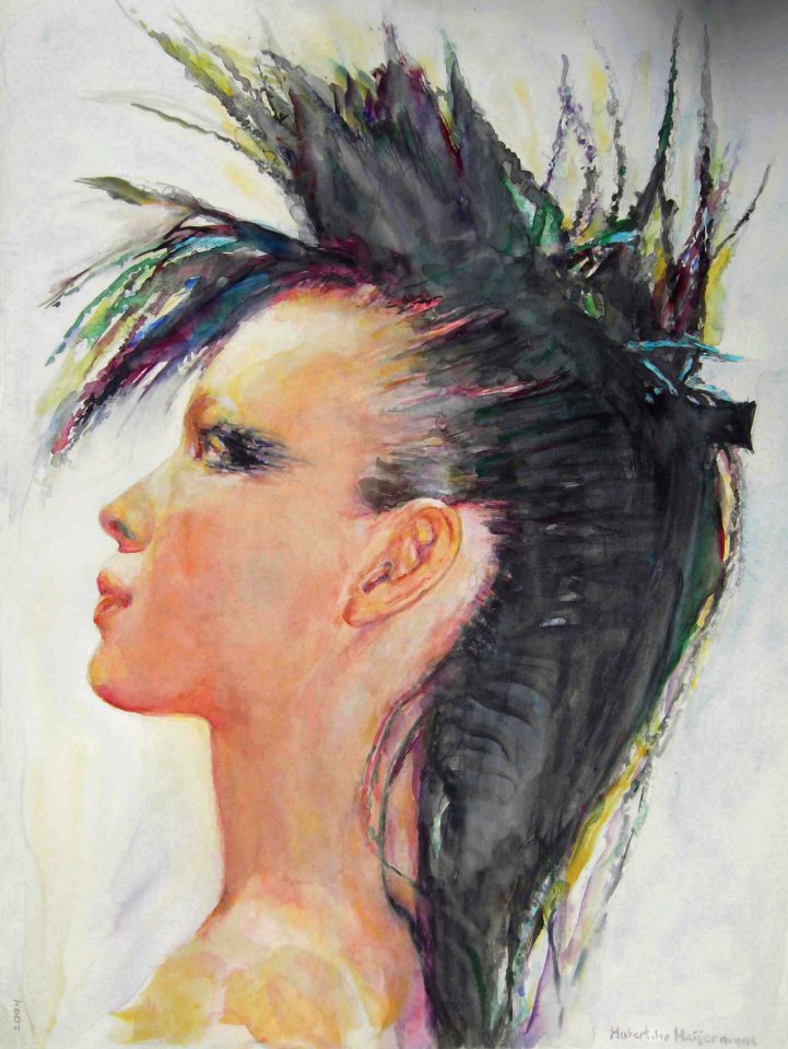 Punk - watercolour 50x65cm 2004