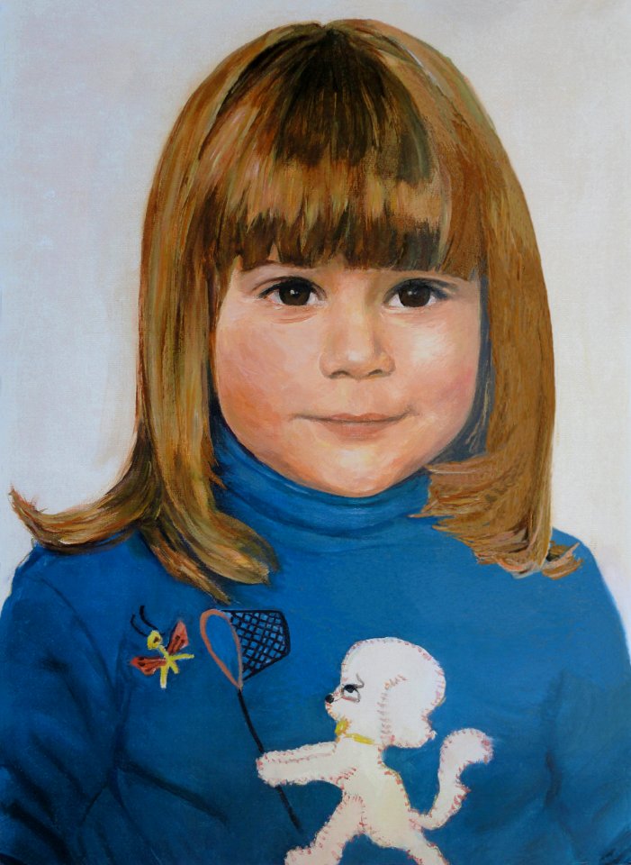 Cécile Würsten looks adorable - oil painting on canvas 3…