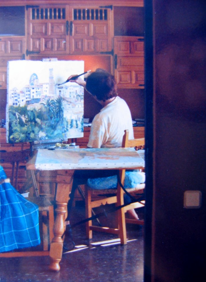 Painting in 'Atelier Don Vicente' in Benidorm 1997