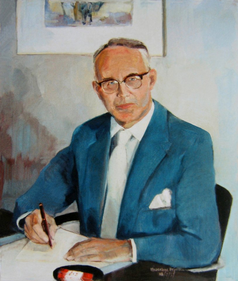 Prof.ing AH de Klerck - oil painting on canvas 54x65cm 195…