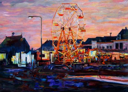 Brouwershaven big wheel - oil painting on canvas 54x70cm 1…. Free illustration for personal and commercial use.