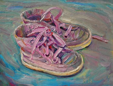 The sneakers of Neill - oil painting on canvas 25x31cm 198…. Free illustration for personal and commercial use.