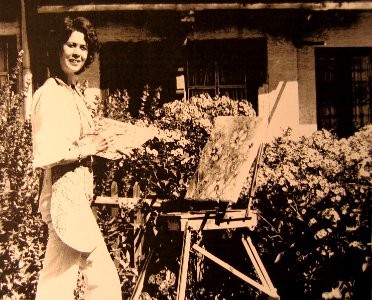 Hubertine paints at Chesières-Villars in 1976