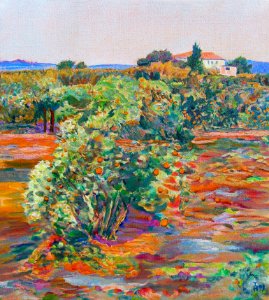 Orange grove near Altea - oil painting on canvas 45x50cm 2…. Free illustration for personal and commercial use.