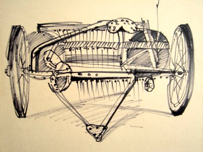 Agricultural equipment 1 - drawing with a felt pen 22x30cm…. Free illustration for personal and commercial use.