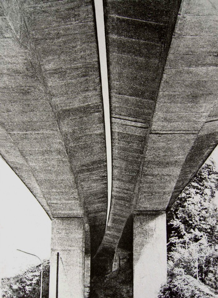 The highway near Villeneuve in Vaud - photo-etching 22x30c…
