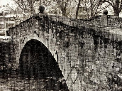 Pont Napoleon at Aigle - photo-etching with use of a photo…