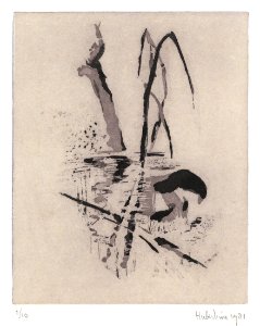 Downstream 1 - etching in softground technics 16x13cm 1981…. Free illustration for personal and commercial use.