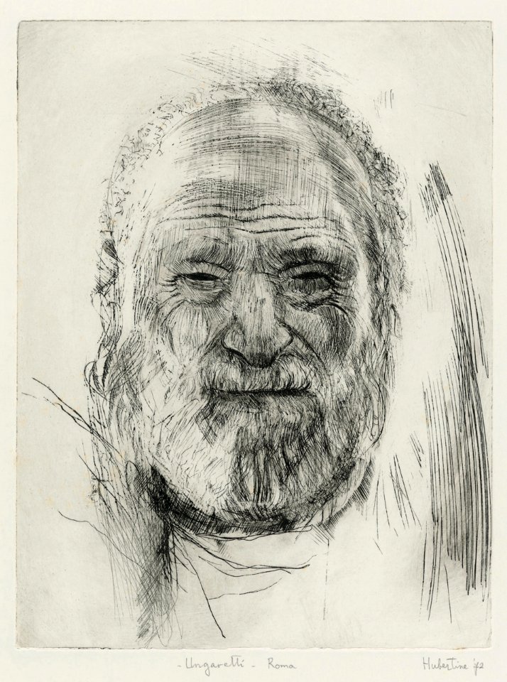 Giuseppe Ungaretti - etching 24x30cm 1971
